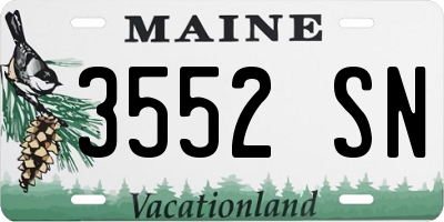 ME license plate 3552SN