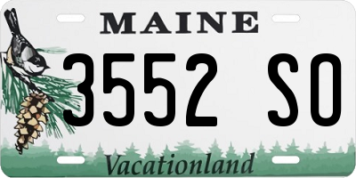 ME license plate 3552SO