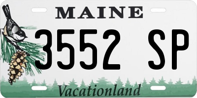 ME license plate 3552SP