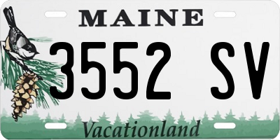 ME license plate 3552SV