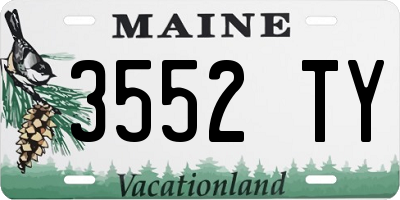 ME license plate 3552TY
