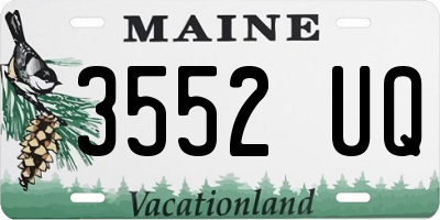 ME license plate 3552UQ