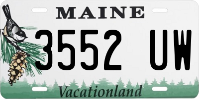 ME license plate 3552UW