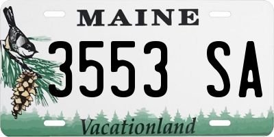 ME license plate 3553SA