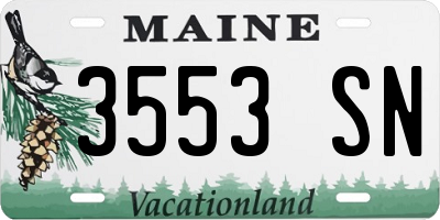 ME license plate 3553SN