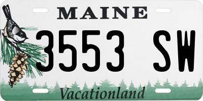 ME license plate 3553SW