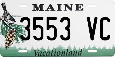 ME license plate 3553VC