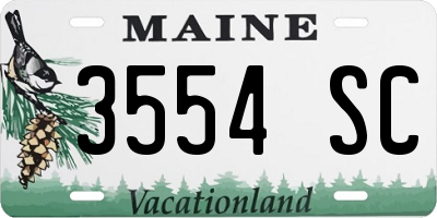 ME license plate 3554SC