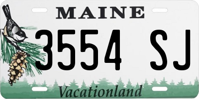 ME license plate 3554SJ
