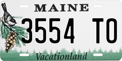 ME license plate 3554TO