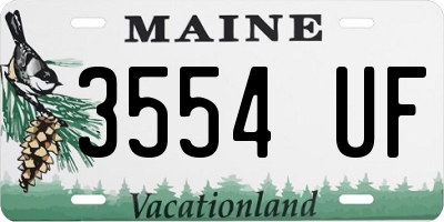 ME license plate 3554UF