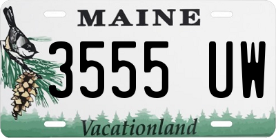 ME license plate 3555UW