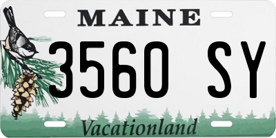 ME license plate 3560SY