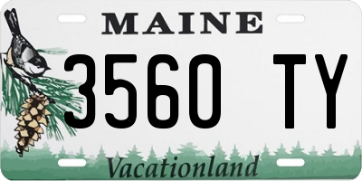ME license plate 3560TY