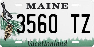 ME license plate 3560TZ