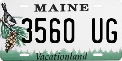 ME license plate 3560UG