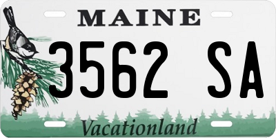 ME license plate 3562SA