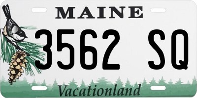 ME license plate 3562SQ