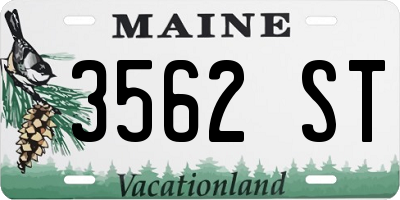 ME license plate 3562ST