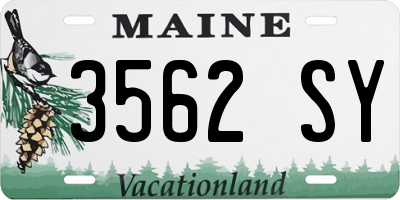 ME license plate 3562SY