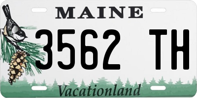 ME license plate 3562TH