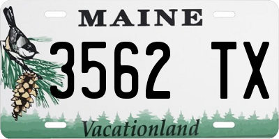 ME license plate 3562TX