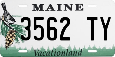 ME license plate 3562TY