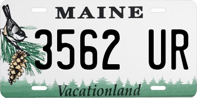 ME license plate 3562UR