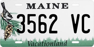 ME license plate 3562VC