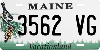 ME license plate 3562VG