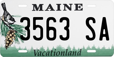 ME license plate 3563SA