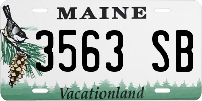 ME license plate 3563SB