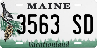 ME license plate 3563SD