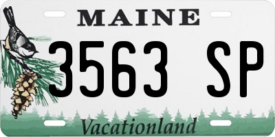 ME license plate 3563SP