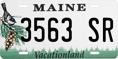 ME license plate 3563SR