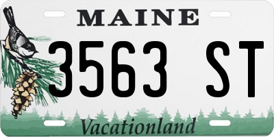 ME license plate 3563ST