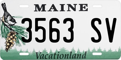 ME license plate 3563SV