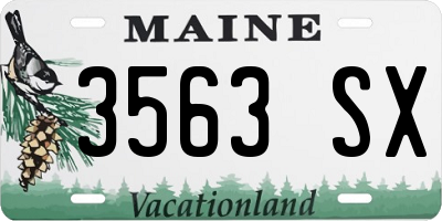 ME license plate 3563SX