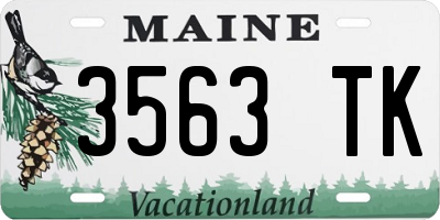ME license plate 3563TK