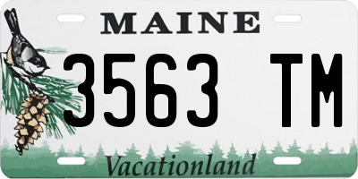 ME license plate 3563TM
