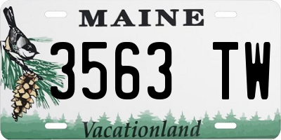 ME license plate 3563TW