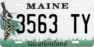 ME license plate 3563TY