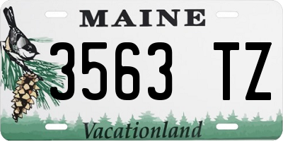 ME license plate 3563TZ