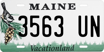 ME license plate 3563UN