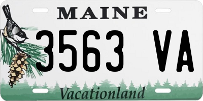 ME license plate 3563VA