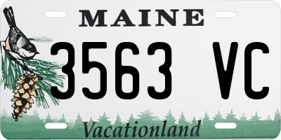 ME license plate 3563VC