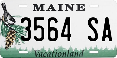 ME license plate 3564SA