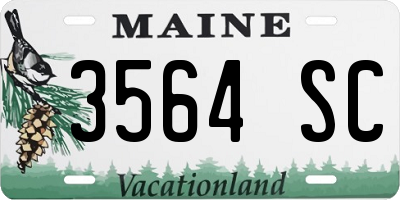ME license plate 3564SC