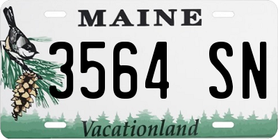 ME license plate 3564SN