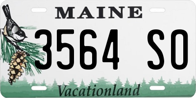 ME license plate 3564SO